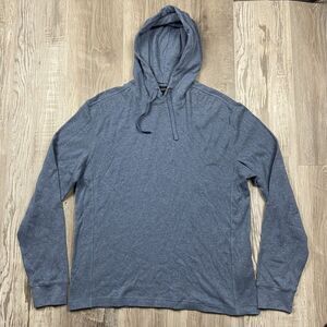 BUGATCHI Men's Hoodie Cotton Ski Sweater Size Medium‎ Slate Blue Lightweight